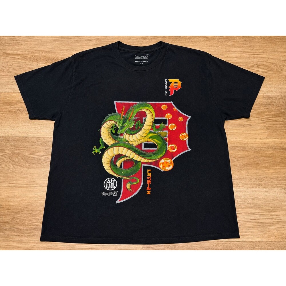 Primitive x Dragon Ball Z Wish Dirty P Shenron Black Graphic T-Shirt 3X
